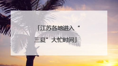江苏各地进入“三夏”大忙时间