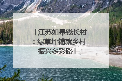 江苏如皋钱长村：绿草坪铺就乡村振兴多彩路