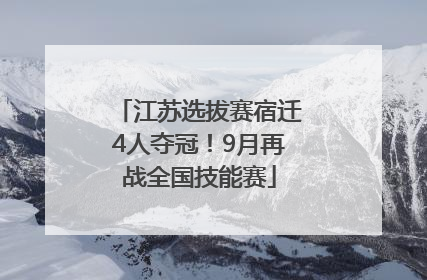 江苏选拔赛宿迁4人夺冠！9月再战全国技能赛
