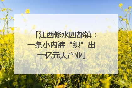 江西修水四都镇：一条小内裤“织”出十亿元大产业