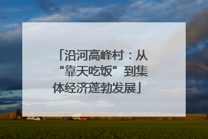 沿河高峰村：从“靠天吃饭”到集体经济蓬勃发展