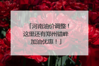 河南油价调整！这里还有郑州错峰加油优惠！