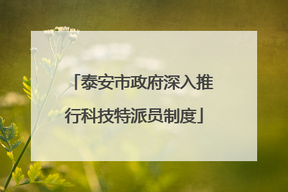 泰安市政府深入推行科技特派员制度