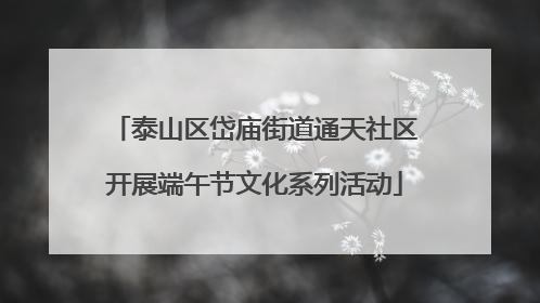 泰山区岱庙街道通天社区开展端午节文化系列活动
