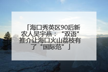 海口秀英区90后新农人吴宇燕：“双语”推介让海口火山荔枝有了“国际范”