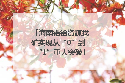 海南锆铪资源找矿实现从“0”到“1”重大突破