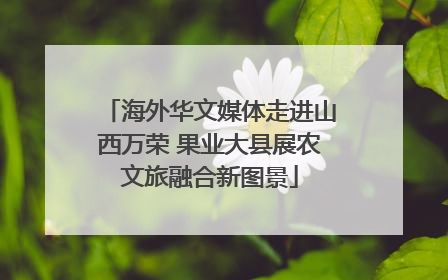 海外华文媒体走进山西万荣 果业大县展农文旅融合新图景