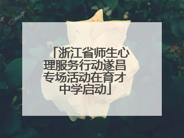 浙江省师生心理服务行动遂昌专场活动在育才中学启动