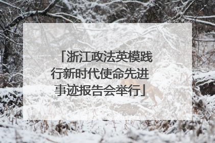 浙江政法英模践行新时代使命先进事迹报告会举行