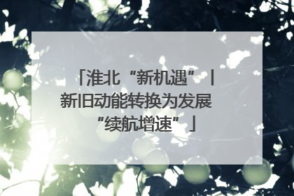 淮北“新机遇”丨新旧动能转换为发展“续航增速”