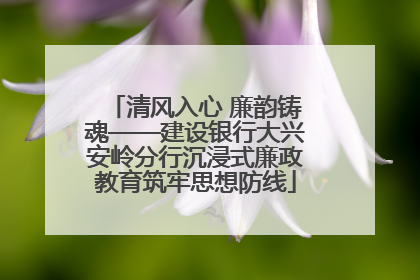 清风入心 廉韵铸魂——建设银行大兴安岭分行沉浸式廉政教育筑牢思想防线