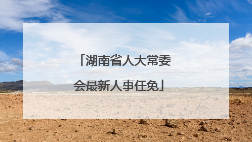 湖南省人大常委会最新人事任免