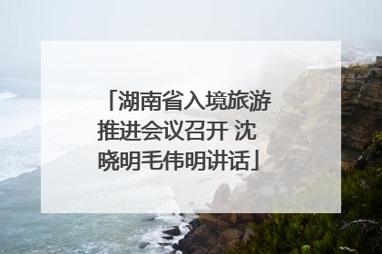 湖南省入境旅游推进会议召开 沈晓明毛伟明讲话