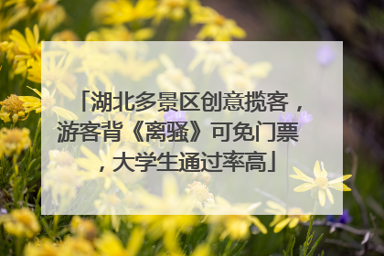 湖北多景区创意揽客，游客背《离骚》可免门票，大学生通过率高