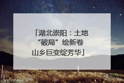湖北崇阳：土地“破局”绘新卷 山乡巨变绽芳华