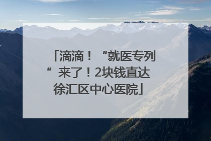 滴滴！“就医专列”来了！2块钱直达徐汇区中心医院