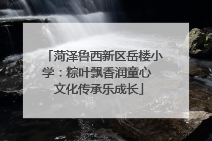 菏泽鲁西新区岳楼小学：粽叶飘香润童心 文化传承乐成长