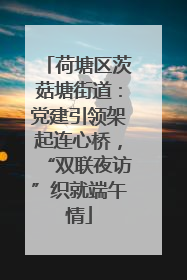 荷塘区茨菇塘街道：党建引领架起连心桥，“双联夜访”织就端午情