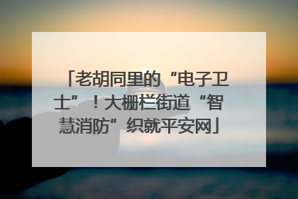 老胡同里的“电子卫士”！大栅栏街道“智慧消防”织就平安网