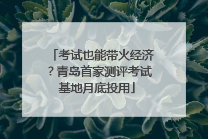 考试也能带火经济？青岛首家测评考试基地月底投用