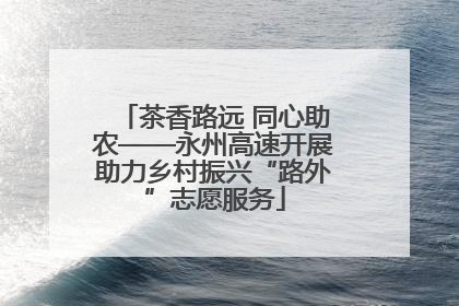 茶香路远 同心助农——永州高速开展助力乡村振兴“路外”志愿服务