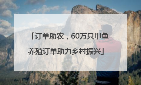 订单助农，60万只甲鱼养殖订单助力乡村振兴