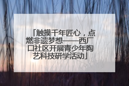 触摸千年匠心，点燃非遗梦想——西厂口社区开展青少年陶艺科技研学活动