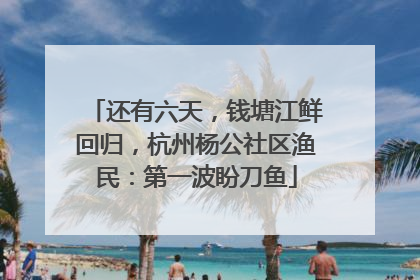 还有六天，钱塘江鲜回归，杭州杨公社区渔民：第一波盼刀鱼