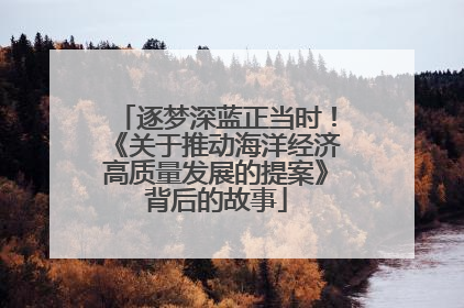 逐梦深蓝正当时！《关于推动海洋经济高质量发展的提案》背后的故事
