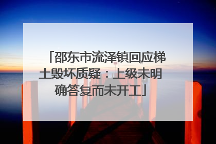 邵东市流泽镇回应梯土毁坏质疑：上级未明确答复而未开工