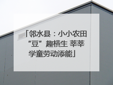 邻水县：小小农田“豆”趣横生 莘莘学童劳动添能