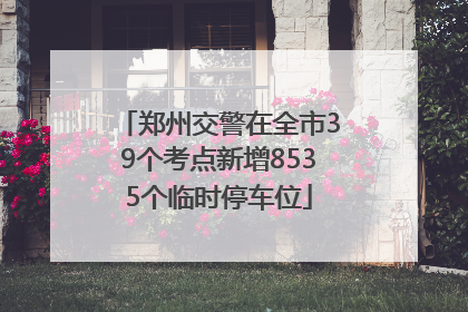 郑州交警在全市39个考点新增8535个临时停车位