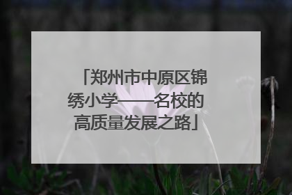 郑州市中原区锦绣小学——名校的高质量发展之路