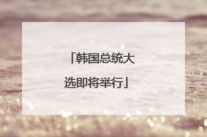 韩国总统大选即将举行