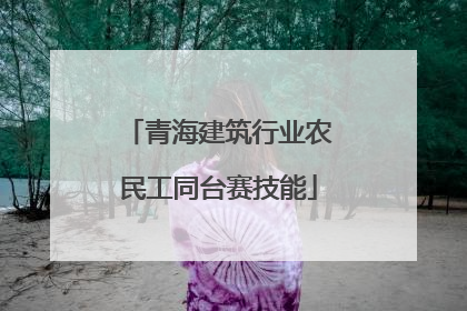 青海建筑行业农民工同台赛技能