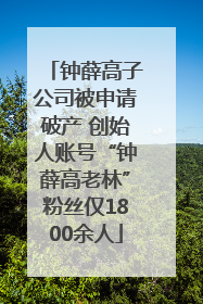 钟薛高子公司被申请破产 创始人账号“钟薛高老林”粉丝仅1800余人
