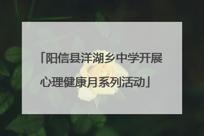 阳信县洋湖乡中学开展心理健康月系列活动