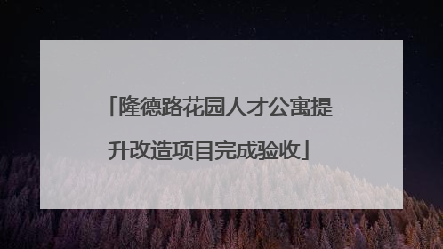 隆德路花园人才公寓提升改造项目完成验收