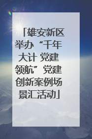 雄安新区举办“千年大计 党建领航”党建创新案例场景汇活动