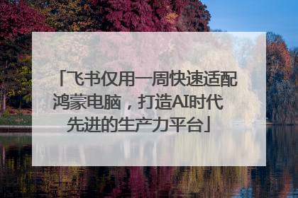 飞书仅用一周快速适配鸿蒙电脑，打造AI时代先进的生产力平台