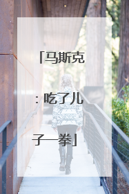 马斯克：吃了儿子一拳