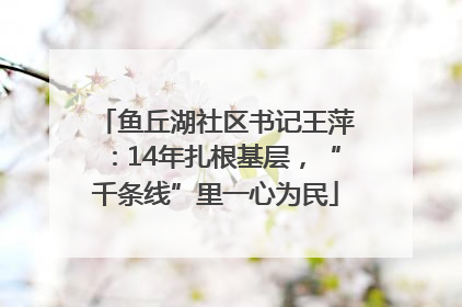 鱼丘湖社区书记王萍：14年扎根基层，“千条线”里一心为民