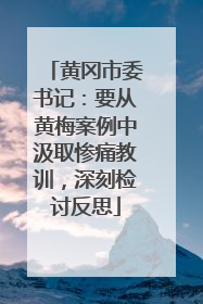 黄冈市委书记：要从黄梅案例中汲取惨痛教训，深刻检讨反思