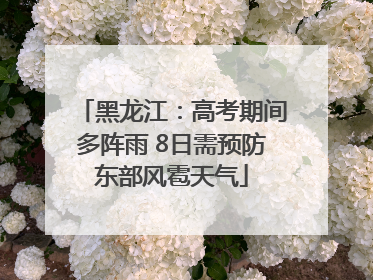 黑龙江：高考期间多阵雨 8日需预防东部风雹天气