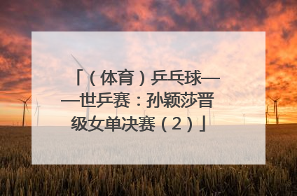 （体育）乒乓球——世乒赛：孙颖莎晋级女单决赛（2）