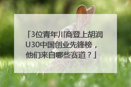 3位青年川商登上胡润U30中国创业先锋榜，他们来自哪些赛道？