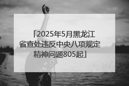 2025年5月黑龙江省查处违反中央八项规定精神问题805起