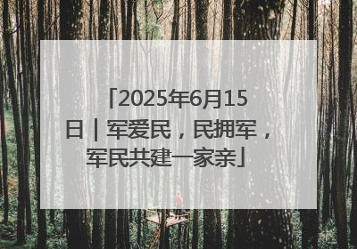 2025年6月15日｜军爱民，民拥军，军民共建一家亲