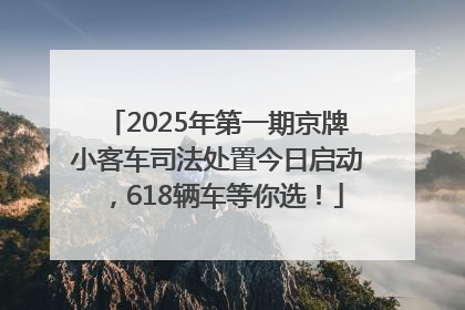 2025年第一期京牌小客车司法处置今日启动，618辆车等你选！