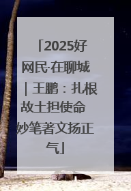 2025好网民·在聊城｜王鹏：扎根故土担使命 妙笔著文扬正气